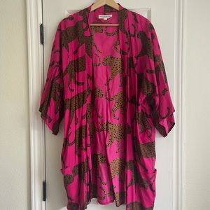 Emerson Fry Anthropologie Pink Cheetah Kimono
